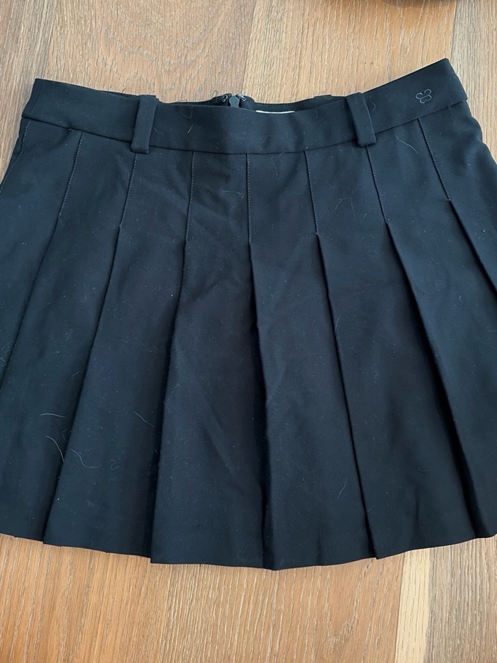 Sunday Best Black Pleated Skater Mini Skirt